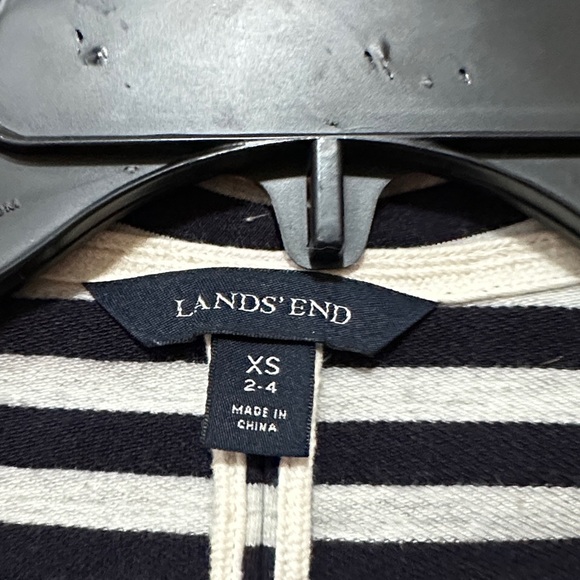Lands' End Striped Open Cardigan Sweater XS - Picture 2 of 5